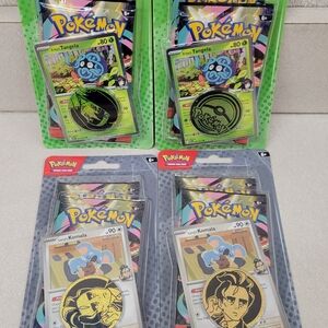 Pokemon Trading Card Tin Packs - Green, Yellow, Blue, Black, Gold